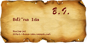 Bóna Ida névjegykártya